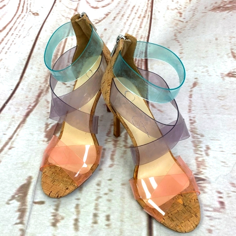 Jessica Simpson Stylish Multicolor cork Heeled Sandals